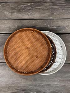 Plateau en rotin et coquillages de style bohème côtier, travail artisanal, cadeau de Noël pour la salle à manger, style et accent pour la maison - Product Image 3