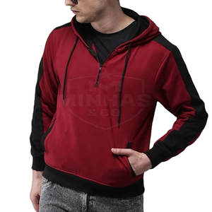 Dernière conception de sweat à capuche à demi-fermeture éclair pour hommes fabriqué au Pakistan vente en gros de style de rue sweat à capuche à demi-fermeture éclair personnalisé - Product Image 1