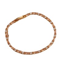 Pulseras de Moda Hip Hop Laminadas en Latón Dorado Vintage, con Circonitas Cúbicas Coloridas, Chapadas en Oro de 18K, En Perle