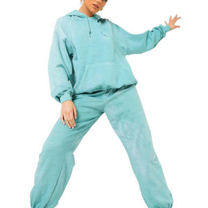 Vente directe d'usine, sweat-shirts d'hiver pour femmes, lavage à l'acide, logo brodé personnalisé, toile unie teinte, polyester, coton, à capuche, hiver - Product Image 4