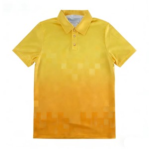 Polo léger à manches courtes de haute qualité, imprimé dégradé pixelisé, anti-humidité, idéal pour les activités de plein air et le quotidien. - Product Image 3