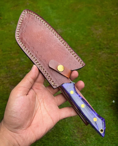 Couteau de boucher fait à la main en acier à haute teneur en carbone couperet personnalisé viande de boucher pleine soie Chuting avec étui en cuir hachoir - Product Image 4