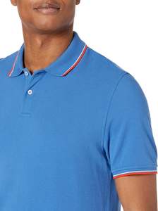 T-shirt de golf écologique en polyester/coton tricoté de haute qualité, logo personnalisé, couleur unie, blanc, pour homme, 240 g/m² - Product Image 5