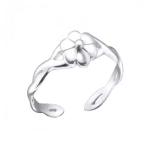 Anillo de Dedo del Pie de Joyería Fina con Forma de Flor Chapado en Oro, Precio al por Mayor, Alambre Trenzado, Plata de Ley 925, Compromiso, Boda, para Mujer - Product Image 3