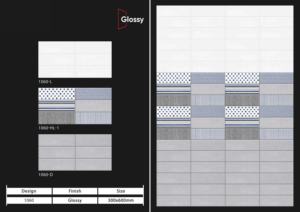 Azulejos de cerámica para pared Wall Elegance de 300x600 mm, para baño y cocina, con acabado brillante, mate, efecto azúcar tallado, diseño de pared interior de lujo. - Product Image 2