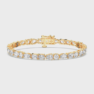 Lab Grown <b>Diamond</b> Tennis Bracelet Round, Oval & Emerald Cut 14K Solid Gold Luxury Fine <b>Jewelry</b> - Product Image 2