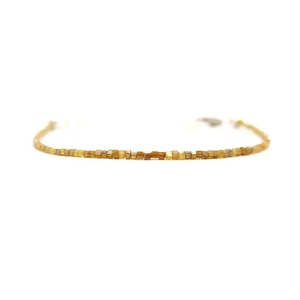 Yellow Diamond Gold Vintage <b>925</b> <b>Sterling</b> <b>Silver</b> <b>Bracelet</b> Handmade 100% Natural Faceted Rondelle Beads Personalized Jewelry Gift - Product Image 2