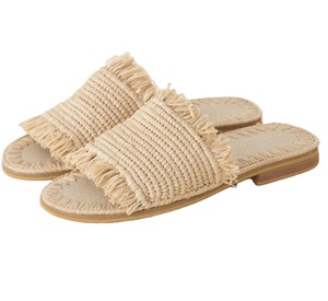 Pantoufles en raphia naturel personnalisées Chaussures d'été pour femmes Chaussures de plage - Product Image 1