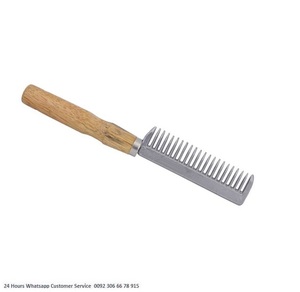 หวีแผงคออะลูมิเนียมสัตวแพทย์พร้อมด้ามไม้ - Product Image 4