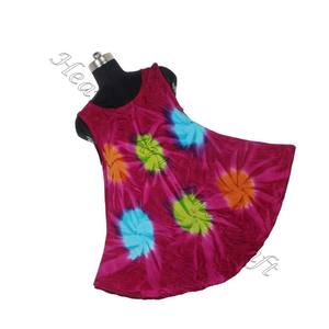 Peso ligero y suave rayón Tie Dye vestido estampado Tie Dye largo Maxi vestido hecho a mano con sin mangas Tie Dye cuello redondo Boho largo - Product Image 3