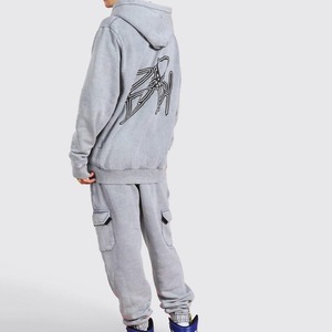 Best Quantity Wholesale Latest Design <b>Plain</b> Men Acid Washed <b>Tracksuit</b> Low Prices Solid Custom Made Men Acid Washed <b>Tracksuit</b> - Product Image 6