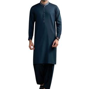 Traje Tradicional Pakistaní Shalwar Kameez para Hombre en Color Verde Azulado Oscuro, Kurta Pajama de Diseñador en Tela de Alta Calidad, Hecho a Medida - Product Image 1