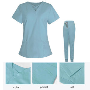 ชุดเครื่องแบบขัดทางการแพทย์ใช้ได้ทั้งชายและหญิงผ้าทอซักได้ดีไซน์สูงใหญ่สำหรับปฏิบัติการพยาบาลโรงพยาบาล - Product Image 1