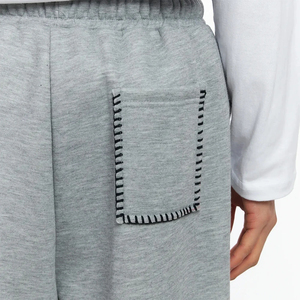Pantalones Deportivos de Hombre de Alta Calidad, Grises, de Pierna Ancha, Reversibles, con Estampado, Cintura Elástica con Cordón, Formales, de Otoño, Tejidos en Algodón - Product Image 5