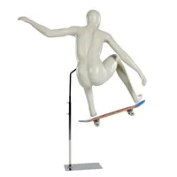 Maniquí Deportivo Musculoso Blanco y Negro Modelo Masculino Femenino Corriendo de Cuerpo Completo