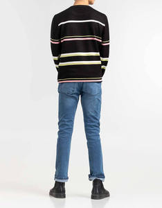 Pull pour homme en coton épais tricoté à la main à col rond à manches longues, respirant, taille plus - Product Image 1