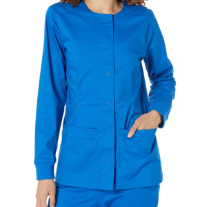 Custom <b>Plus</b> <b>Size</b> Button-Down Long Sleeve Solid Anti-Wrinkle Stretch Polyester/Cotton Unisex Lab Coat - Product Image 5