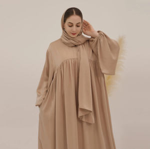 Nouvelle Abaya Musulmane Simple et Modeste en Gros, Grande Taille, Couleur Personnalisée, Extensible dans les Quatre Sens, Légère, Longueur au Sol - Product Image 6