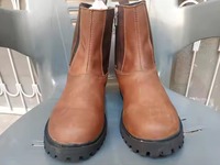 Sepatu bot kulit sapi asli, sepatu bot kasual bahan kulit sapi asli dengan ritsleting samping