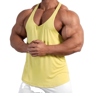 Gym Bodybuilding Training <b>Stringer</b> Cut Out <b>Vest</b> Top Solid Color Quick Dry Men Anti-Shrink Custom Material High Quality Jersey - Product Image 6