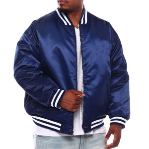 Veste de basket-ball personnalisée brodée en satin doublé personnalisé blouson d'aviateur vintage à manches longues pour homme - Product Image 4
