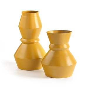 Vase à fleurs en fer métal rustique orné Présentation florale aspect patiné pour les mariages - Product Image 6