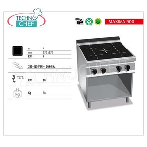Cocina eléctrica con 4 zonas infrarrojas en gabinete abierto - Product Image 1