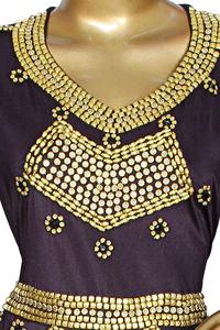 Vêtements et accessoires musulmans traditionnels Robe caftan de Dubaï à manches longues pour femmes Abaya ethnique respirante pour les mariages et les fêtes - Product Image 3