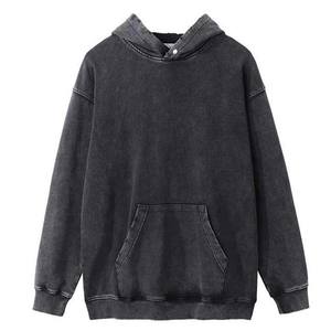 OEM Personalizado Hombres Puff Imprimir 500 GSM Vintage Acid Wash Hoodie Set Sun Faded - Product Image 1