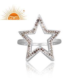 Anillo apilable con diseño de estrella de diamante Natural de plata de ley fina superventas, joyería personalizada para mujer, regalo para ella - Product Image 4