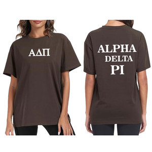 Design personnalisé Plaid Eco-Friendly College Sorority T-Shirt Nom de l'État Imprimé Team O Neck Greek Life Women's - Product Image 4