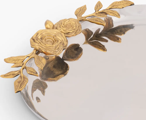 Plateau décoratif en métal d'acier inoxydable fini brillant fait à la main fabriqué manuellement en Inde - Product Image 5