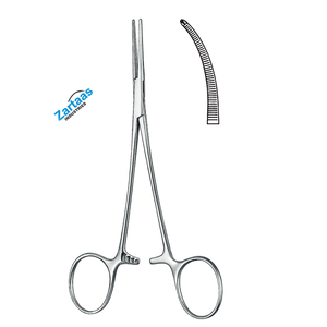 คีมหลอดเลือดแดงสแตนเลสแบบโค้ง1X2ฟัน15ซม. เครื่องมือผ่าตัด - Product Image 1