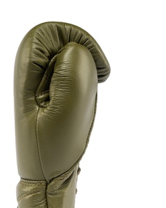 Gants de boxe Fly personnalisés OEM, gants d'entraînement de combat, meilleure qualité, cuir véritable, vert olive, gants de boxe Fly CP-BG-84 - Product Image 3