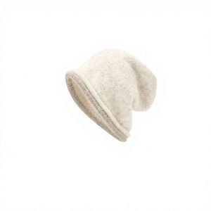 Chapeau souple à bord roulé, grande circonférence, protection chaude pour les oreilles, style coréen, motif à carreaux - Product Image 3