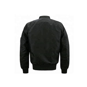Custom Slim Slim <b>Black</b> <b>Fleece</b> Bomber Jacket Comfortable Casual Light Fabric Personalized Warm Winter Jacket Zipper Private Label - Product Image 2