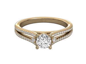 Anillo de Joyería Minimalista, Chapado en Oro de 14K, Corte Brillante Redondo, Diamante Cultivado en Laboratorio, Anillo de Compromiso y Boda para Mujer, Certificado IGI - Product Image 6