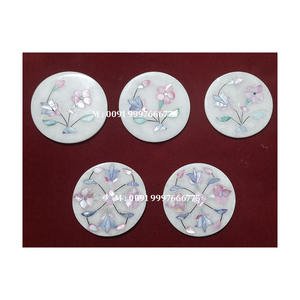 Espejo Redondo de Nácar Blanco Natural Hecho a Mano, Acabado Pulido con Superficie Brillante, Utilizado para Decoración del Hogar - Product Image 2