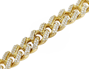 Cadena de eslabones cubanos chapada en oro amarillo en plata de ley S925 con diamante de moissanita Hip Hop joyería completamente helada para hombres - Product Image 3