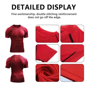 Venta al por mayor de camisetas de fitness de secado rápido para los hombres ropa deportiva personalizada con tela cómoda OEM ODM ropa deportiva ajustada - Product Image 5