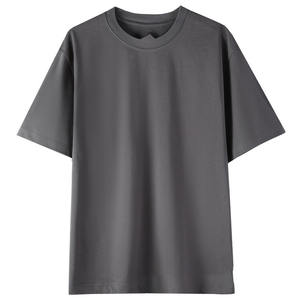 T-shirt à manches courtes en coton pur de 300 g, couleur unie, coupe ample, base layer, logo personnalisé OEM, broderie, design, transfrontalier - Product Image 2