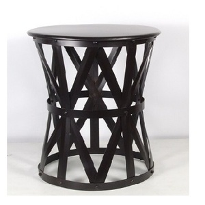 Mesa de centro redonda de lujo con recubrimiento de polvo blanco, muebles modernos para sala de estar, mesa de muebles de acero inoxidable - Product Image 2