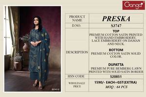 Ropa india y pakistaní de satén de algodón Premium bordada a mano colección Salwar Kameez ropa de fiesta a precios mayoristas - Product Image 6