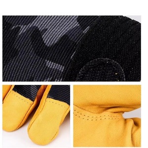 Gants de travail en cuir grainé de chèvre Interlock Tissu de coton Dos Gants de conduite en cuir respirant Sécurité des mains confortable - Product Image 5