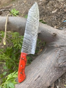 Nuevo juego de cuchillos de Chef de acero de Damasco hechos a mano en patrón de fuego con Funda de cuero de vaca estilo Vintage ambidiestro ecológico - Product Image 4