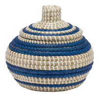 Ensemble de 2 boîtes en herbe de mer avec couvercle, boîte de rangement artisanale, écologique, naturelle, décoration intérieure et extérieure, vente en gros du Vietnam