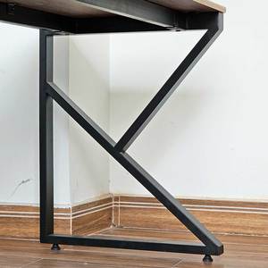 Mesa de Diseño Industrial para 2 Personas KConcept HBKC047, 200x60cm, Madera Contrachapada con Patas de Hierro - Product Image 5