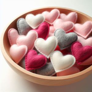 Adorno de corazón de fieltro caprichoso hecho a mano, figurita navideña suave en forma de corazón para espacios encantadores - Product Image 3