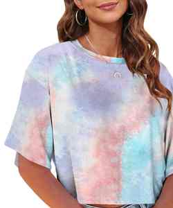 เสื้อครอปท็อปทรงหลวมสไตล์สตรีทแฟชั่น แขนสั้น พิมพ์ลายซับลิเมชั่น  สำหรับฤดูร้อน - Product Image 4