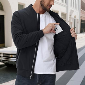 Wholesale Customizable Men's Varsity Bomber <b>Jackets</b> <b>Plus</b> <b>Sizes</b> Vintage Denim Washed Technique Zipper Stand Eco-Friendly Winter - Product Image 5